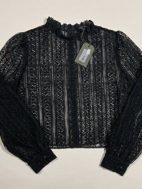 All Saints Tops - All Saints "Orla Broderie Top" Black Lace Blouse